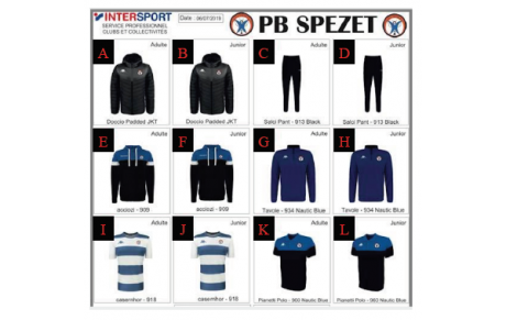 Commande d'équipements 2019/2020