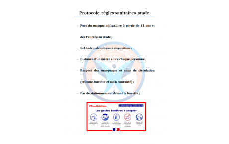 REGLES REPRISE DE L'ACTIVITE / ACCES AU STADE